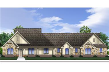 4-Bedroom, 2717 Sq Ft Traditional House Plan - 199-1012 - Front Exterior