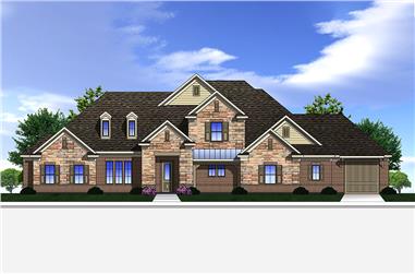 4-Bedroom, 3322 Sq Ft Traditional Home Plan - 199-1017 - Main Exterior