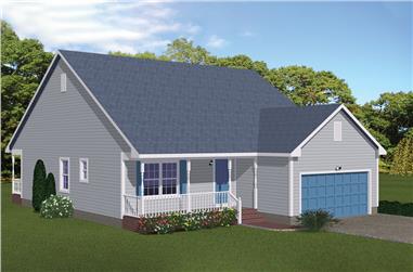 3-Bedroom, 1311 Sq Ft Cottage House Plan - 200-1011 - Front Exterior