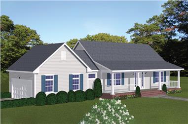 2-Bedroom, 1085 Sq Ft Cottage House Plan - 200-1017 - Front Exterior
