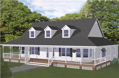 3-Bedroom, 1704 Sq Ft Farmhouse House Plan - 200-1024 - Front Exterior