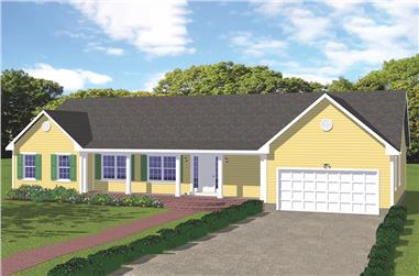 3-Bedroom, 1996 Sq Ft Ranch House Plan - 200-1029 - Front Exterior