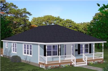 3-Bedroom, 1408 Sq Ft Cottage Home Plan - 200-1045 - Main Exterior