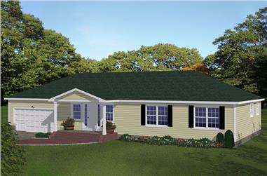 3-Bedroom, 1508 Sq Ft Traditional Home Plan - 200-1054 - Main Exterior