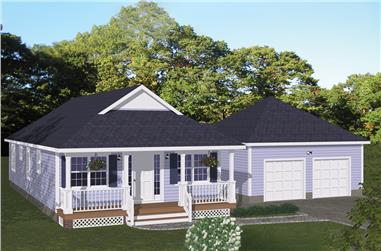 3-Bedroom, 1226 Sq Ft Cottage Home Plan - 200-1055 - Main Exterior