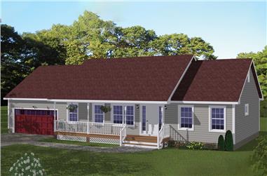 3-Bedroom, 1392 Sq Ft Ranch House Plan - 200-1058 - Front Exterior