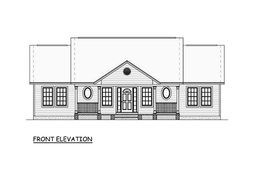 Home Plan Front Elevation of this 3-Bedroom,1400 Sq Ft Plan -200-1060