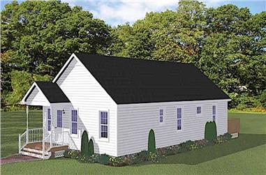 3-Bedroom, 1300 Sq Ft Ranch House - Plan #200-1065 - Front Exterior
