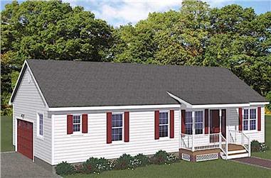 3-Bedroom, 1453 Sq Ft Ranch House - Plan #200-1067 - Front Exterior