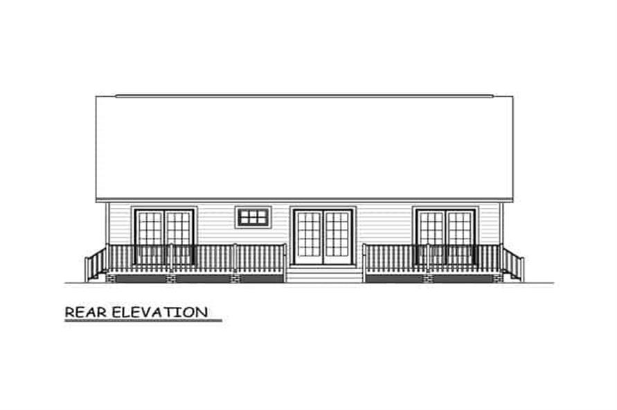 Home Plan Rear Elevation of this 3-Bedroom,1200 Sq Ft Plan -200-1072
