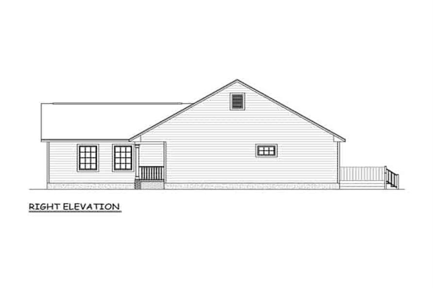200-1072: Home Plan Right Elevation