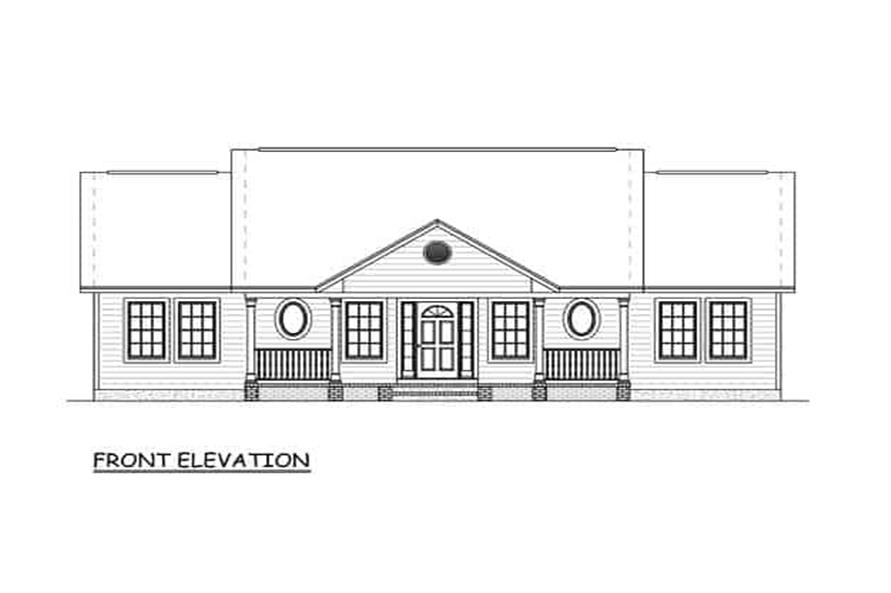 Home Plan Front Elevation of this 3-Bedroom,1400 Sq Ft Plan -200-1074