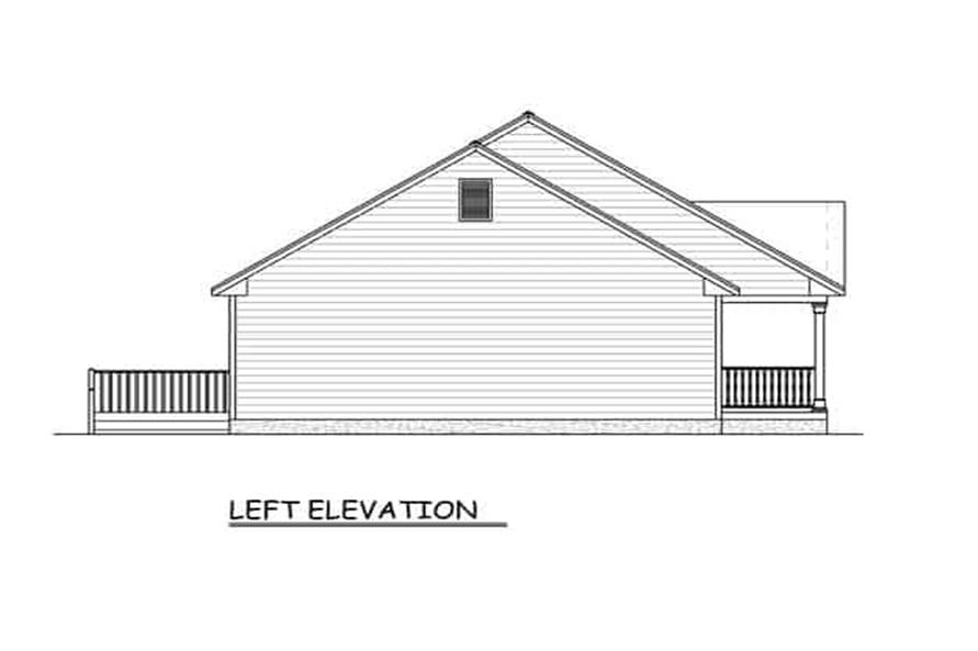 Home Plan Left Elevation of this 3-Bedroom,1400 Sq Ft Plan -200-1074