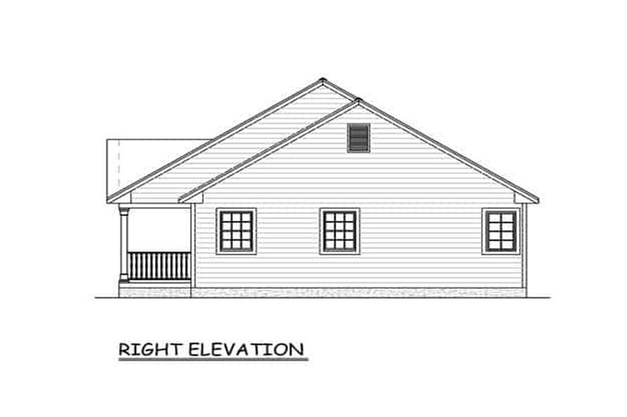 200-1074: Home Plan Right Elevation