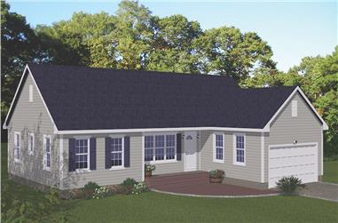 3-Bedroom, 1614 Sq Ft Ranch House - Plan #200-1084 - Front Exterior