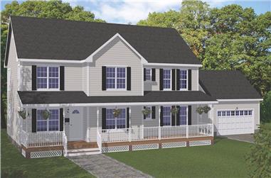 5-Bedroom, 3552 Sq Ft Colonial House - Plan #200-1086 - Front Exterior