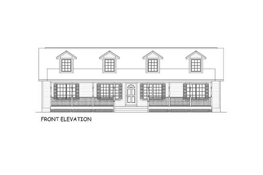 Home Plan Front Elevation of this 3-Bedroom,1538 Sq Ft Plan -200-1087
