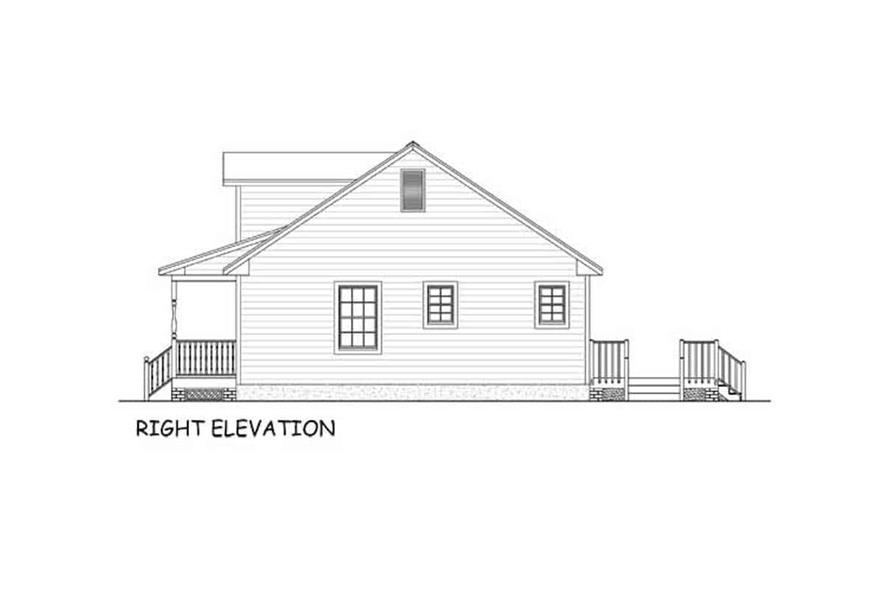 Home Plan Right Elevation of this 3-Bedroom,1538 Sq Ft Plan -200-1087