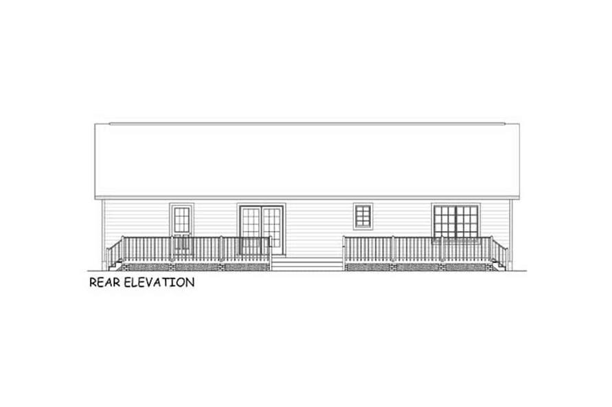 Home Plan Rear Elevation of this 3-Bedroom,1538 Sq Ft Plan -200-1087
