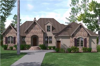 3-Bedroom, 2488 Sq Ft Rustic House - Plan #201-1003 - Front Exterior