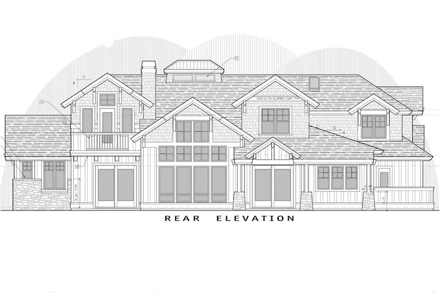 Home Plan Rear Elevation of this 5-Bedroom,4964 Sq Ft Plan -202-1016