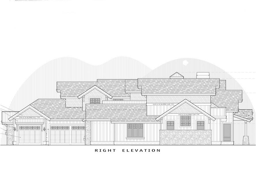 202-1016: Home Plan Right Elevation