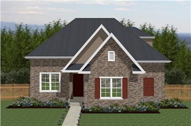 3-Bedroom, 1411 Sq Ft Texas Style House Plan - 203-1017 - Front Exterior