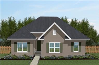 3-Bedroom, 1252 Sq Ft Texas Style House Plan - 203-1022 - Front Exterior