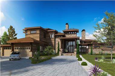 5-Bedroom, 7419 Sq Ft Contemporary House - Plan #205-1000 - Front Exterior