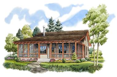 2-Bedroom, 1031 Sq Ft Cottage House - Plan #205-1001 - Front Exterior