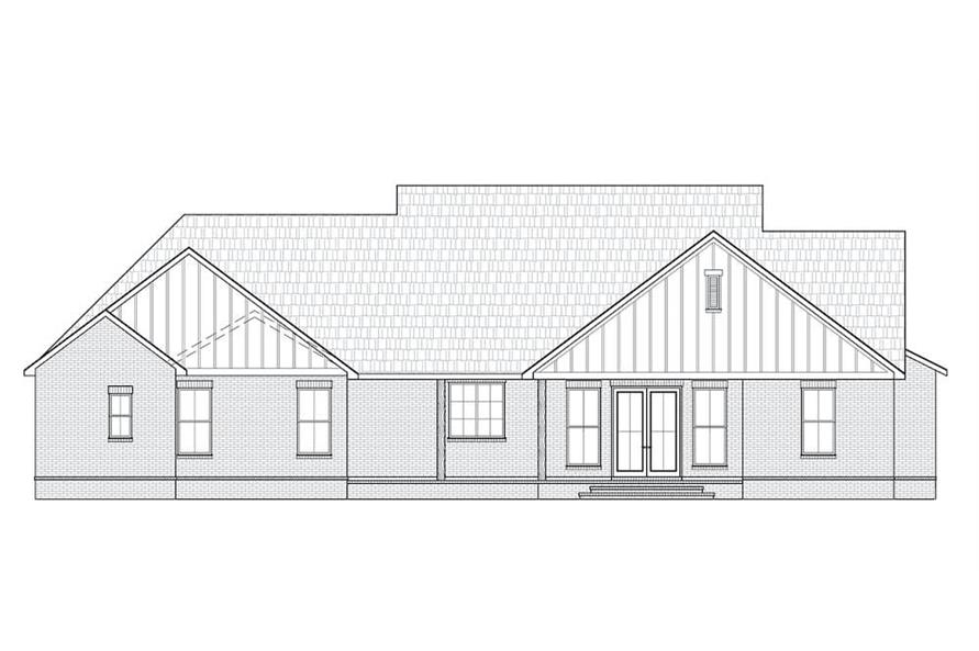 Home Plan Rear Elevation of this 3-Bedroom,2629 Sq Ft Plan -206-1002