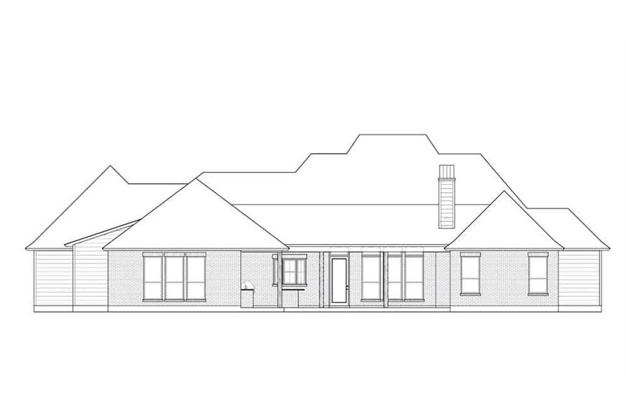 Home Plan Rear Elevation of this 4-Bedroom,3175 Sq Ft Plan -206-1025