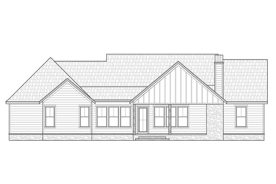 Home Plan Rear Elevation of this 4-Bedroom,2300 Sq Ft Plan -206-1030