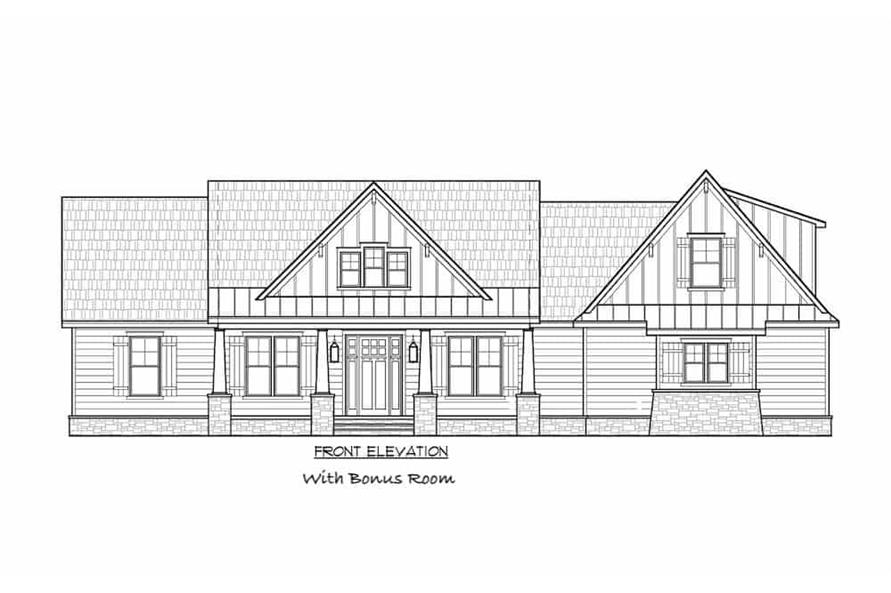 206-1030: Home Plan Front Elevation