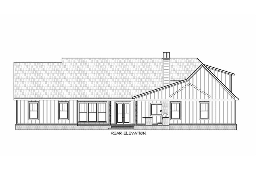 Home Plan Rear Elevation of this 3-Bedroom,2230 Sq Ft Plan -206-1039