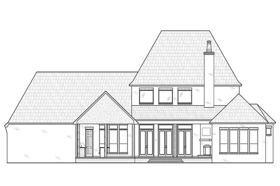 Home Plan Rear Elevation of this 4-Bedroom,3976 Sq Ft Plan -206-1043