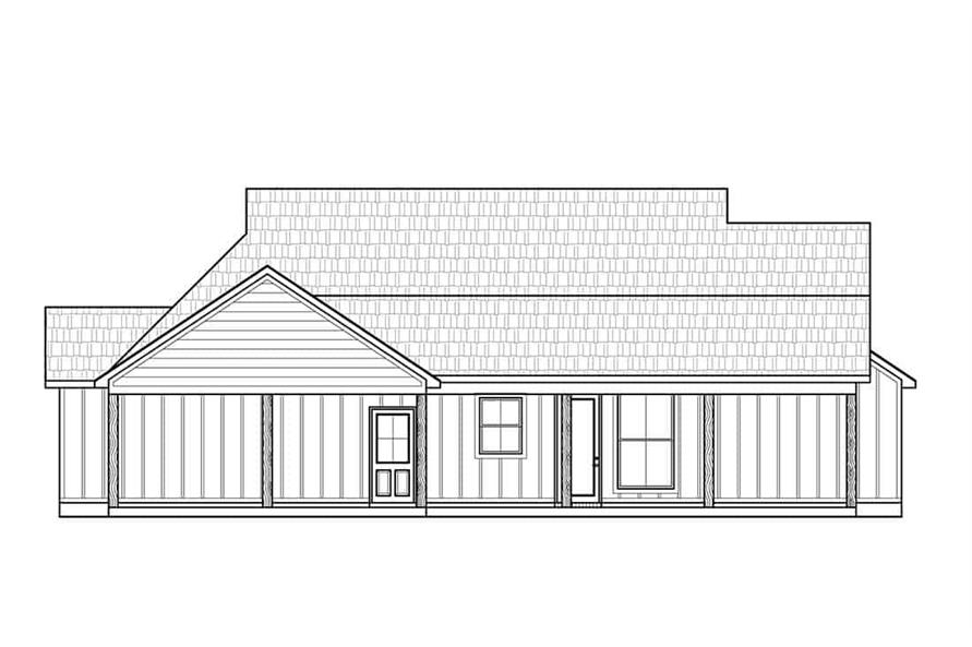 Home Plan Rear Elevation of this 3-Bedroom,1676 Sq Ft Plan -206-1049