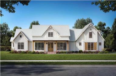 4-Bedroom, 2951 Sq Ft Farmhouse House Plan - 206-1069 - Front Exterior