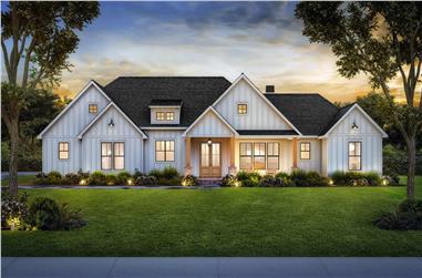 4-Bedroom, 2507 Sq Ft Farmhouse House Plan - 206-1070 - Front Exterior