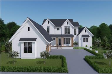 4-Bedroom, 3409 Sq Ft Farmhouse Home - Plan #207-1003 - Front Exterior
