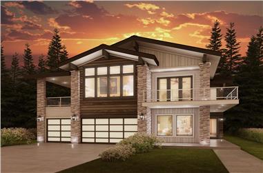 3-Bedroom, 2858 Sq Ft Contemporary Home Plan - 208-1031 - Main Exterior