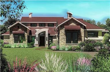 4-Bedroom, 3493 Sq Ft Contemporary Home - Plan #209-1011 - Main Exterior
