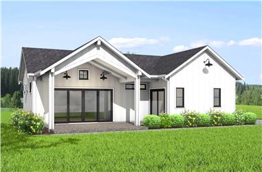 2-Bedroom, 1043 Sq Ft Modern Farmhouse House Plan - 211-1009 - Front Exterior