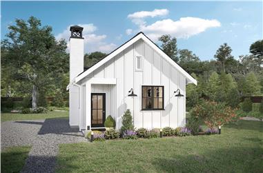 1-Bedroom, 400 Sq Ft Cottage Home Plan - 211-1024 - Main Exterior