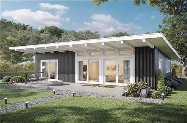 3-Bedroom, 1260 Sq Ft Contemporary Home Plan - 211-1042 - Main Exterior