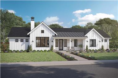 2-Bedroom, 1400 Sq Ft Ranch House Plan - 211-1047 - Front Exterior