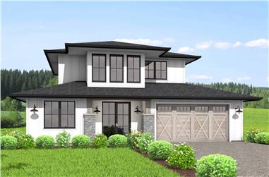 4-Bedroom, 2193 Sq Ft Contemporary Home Plan - 211-1060 - Main Exterior