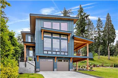 2-Bedroom, 2287 Sq Ft Contemporary Home Plan - 214-1000 - Main Exterior