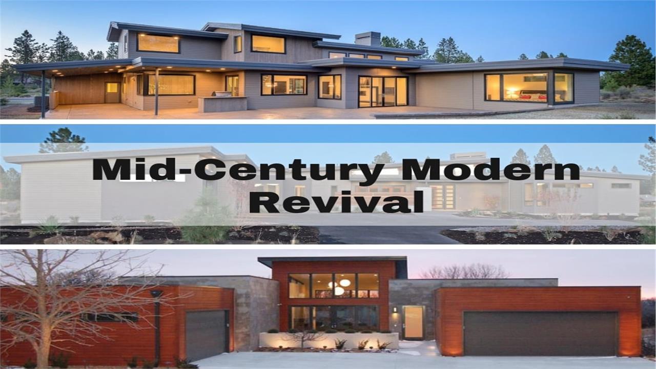 3 homes illustrating article on mid-century modern house design
