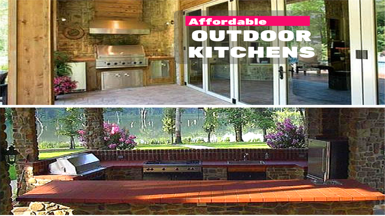 Photo compilation illustrating article about Outdoor Kitchens